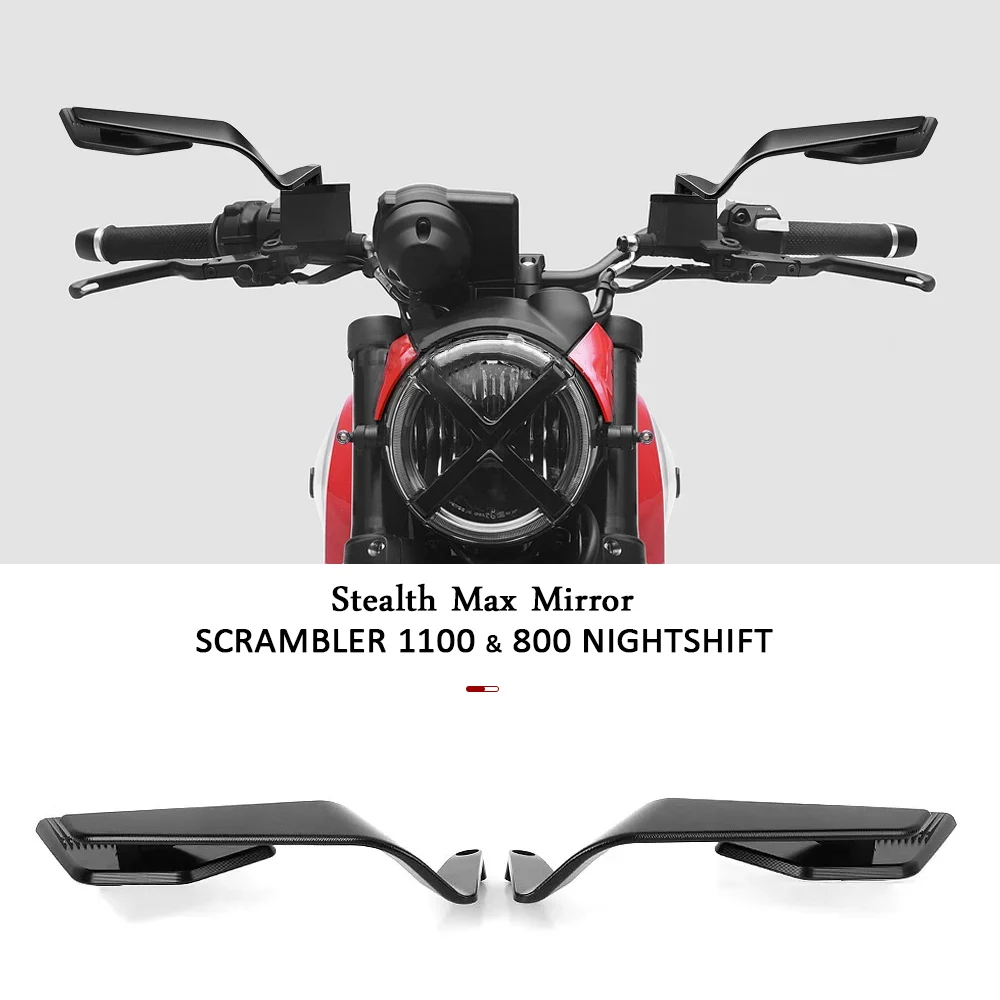 

Мотоцикл для Ducati Scrambler 1100 Pro, зеркало с ветровым крылом, регулируемое вращающееся зеркало заднего вида 800, значок ночного экрана, темный