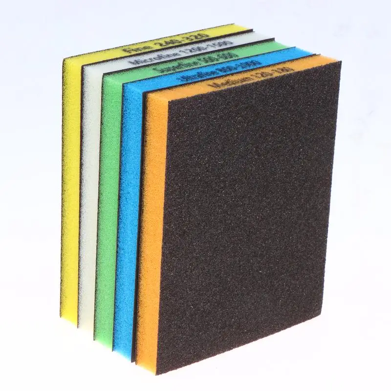 【L】8Pcs Double Sided Sponge Sanding Pads Portable Car Furniture Polishing Assorted Grits 120 To 1500 view 3
