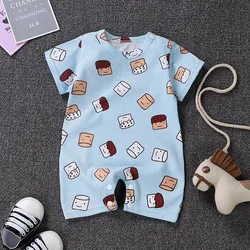 0-2 Years Baby Cotton Rompers Newborn Infant Toddder Pajama Romper Baby Boy Baby Girls Summer Clothes One Piece Jumpsuit 0118