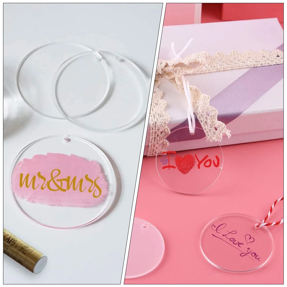 

1Set Colorful DIY Keychain Kit Acrylic Circle with Chain Tassels for Key Rings School Bag Charms Keychain Making Kit