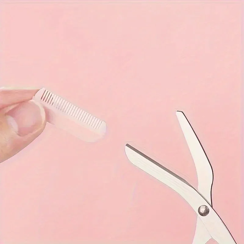 3-Piece Eyebrow Trimmer Set, Scissors and Comb, Stainless Steel Shaver, Eyelash Beginner Makeup Tool, Removal Accessories