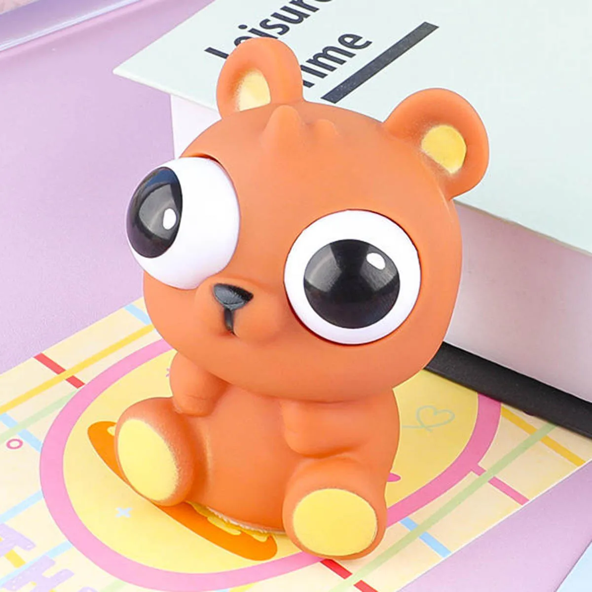 Animal dos desenhos animados novidade globo ocular explosão squeeze brinquedo sensorial bonito urso pitada brinquedo mole crianças descompressão fidget presentes engraçados