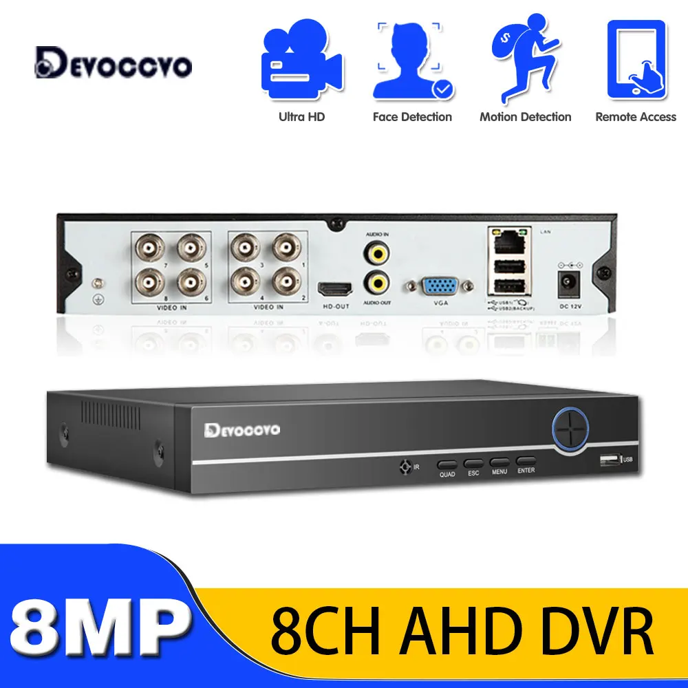 

6 in1 Real H.265 8CH 4K 8MP DVR Security System CCTV hybrid video recorder DVR P2P Xmeye support AHD/TVI/CVI/CVBS/IP cameras 4CH