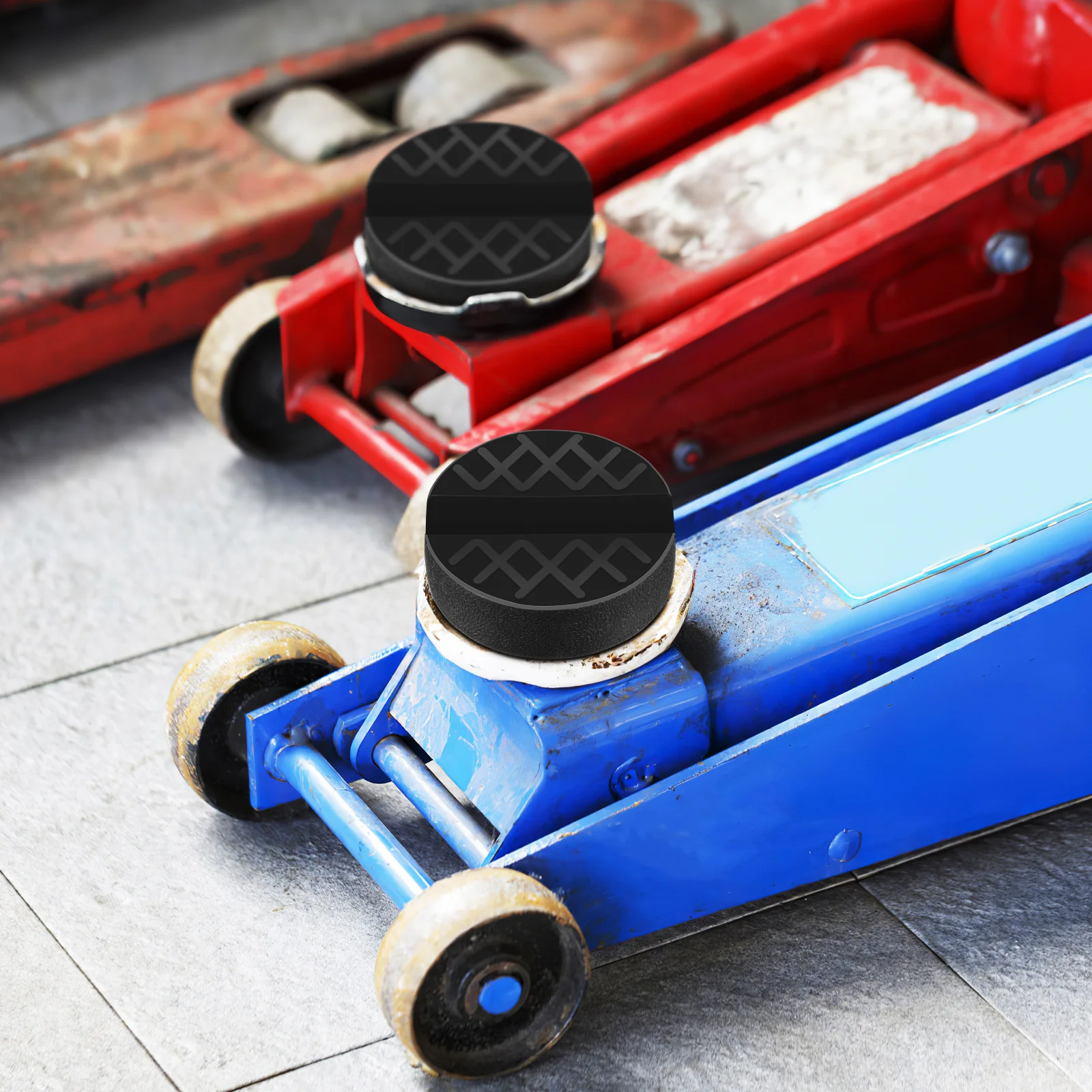 

4Pcs Jack Stand Pads Rubber Pad Stable Support Anti-Slip Compact Floor Jack Pad Universal Vehicle Lift for Cars