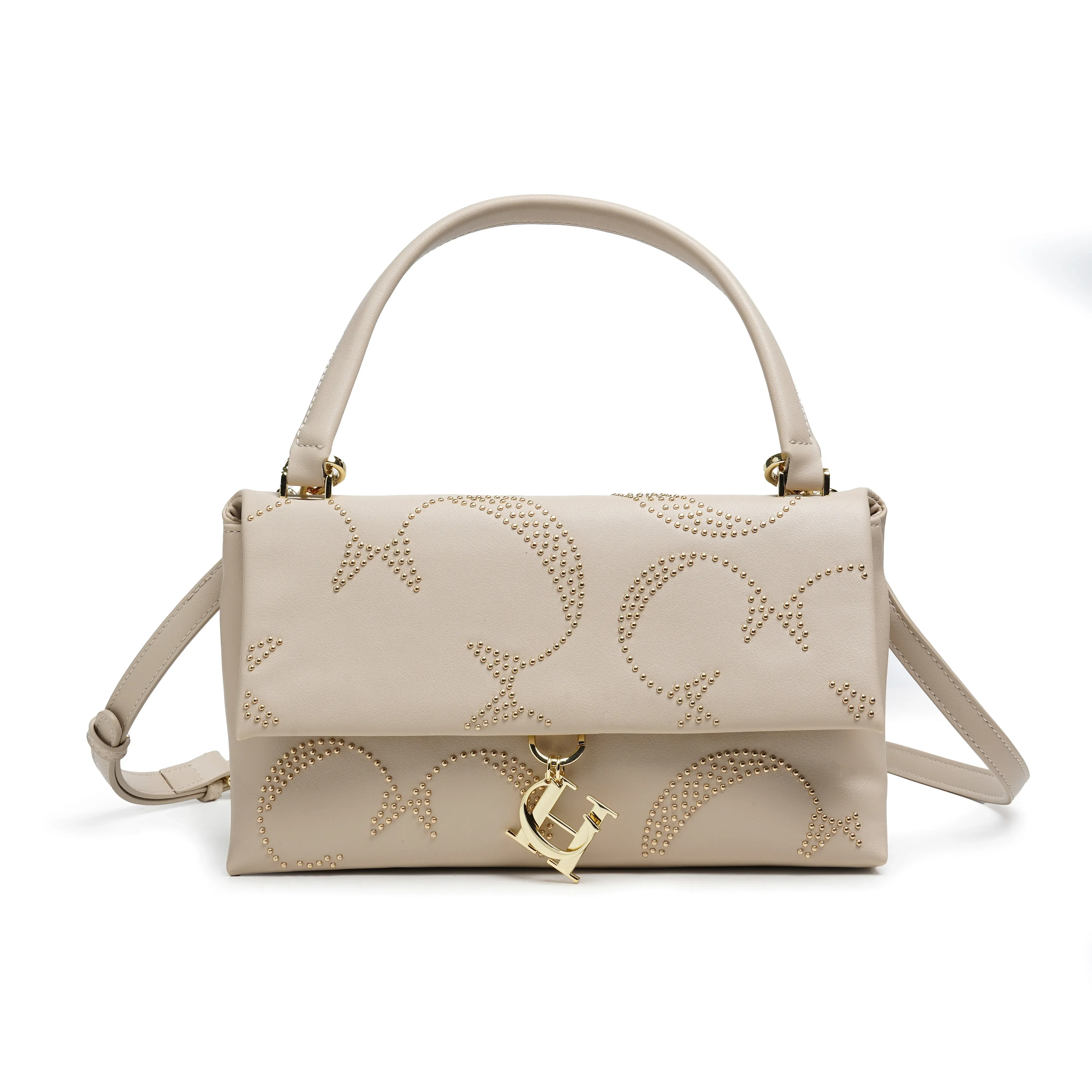 

Luxury Brand Fashion Designer Gold Women's Chain Crossbody Bag Metallic Rivet Decoration Luxury Women's Bags