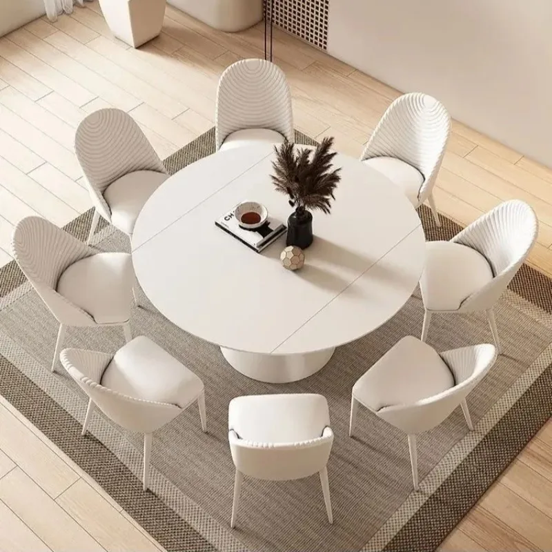 

Modern Nordic Light luxury leather dining chair restaurant home modern simple minimalist designer white chair furniture