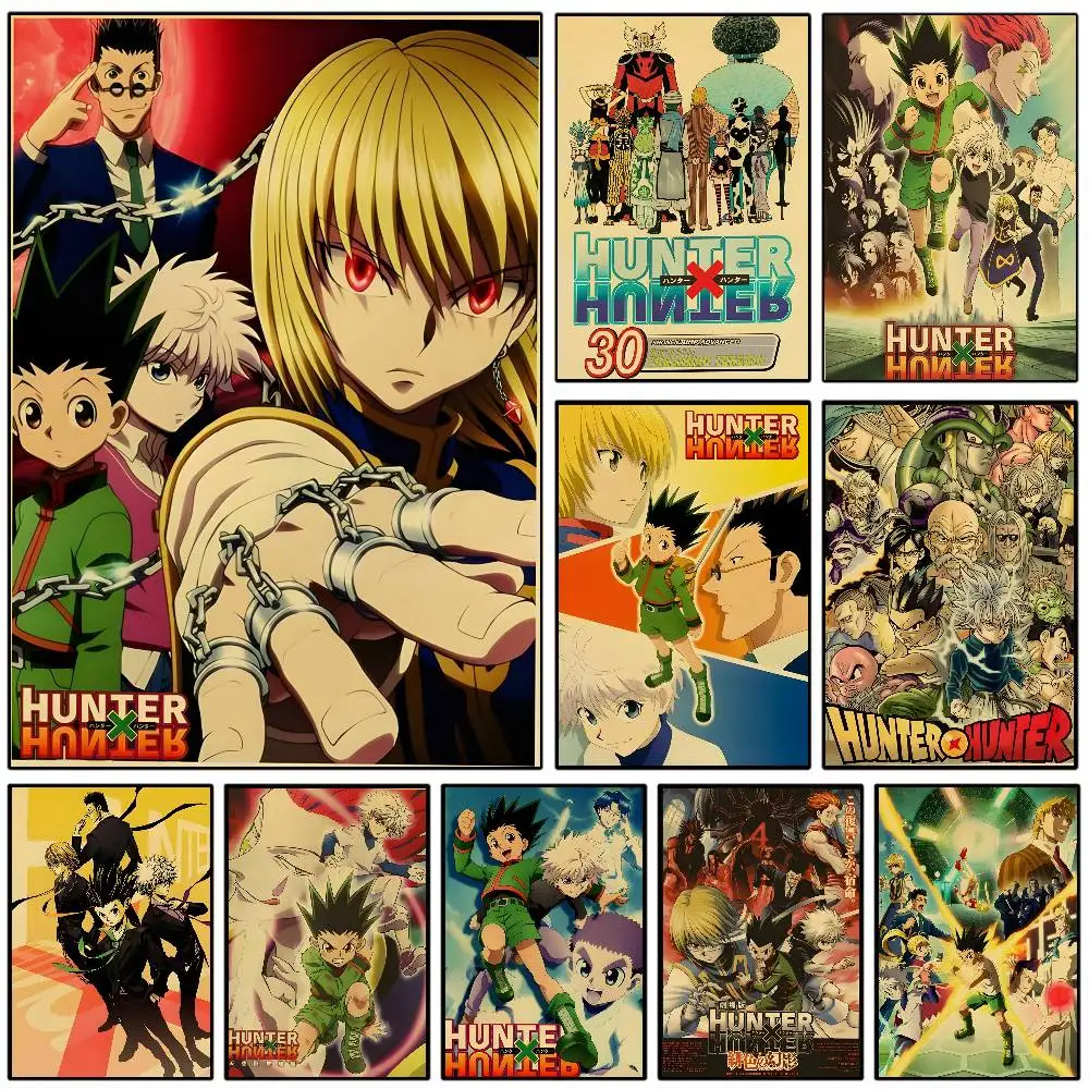 Anime H-Hunter X Boy Retro Poster HD klebrige Wand wasserdicht Zuhause Wohnzimmer Schlafzimmer Wohnheim Bar ästhetische Dekoration