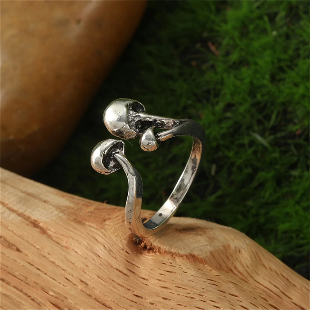 2023 Originality Mushroom Rings for Women Opening Adjustable Heart Metal  Geometric Cute Rings Party Jewelry Accessories Gif