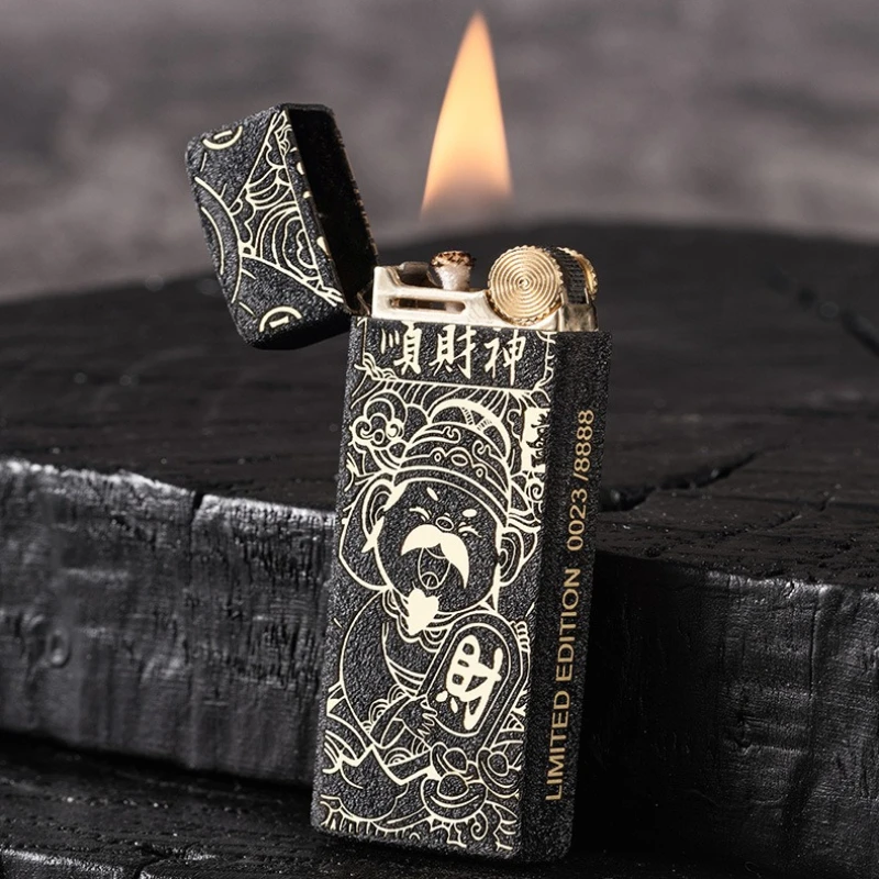 

Narrow Slim Compact Retro Vintage Grinding Wheel Oil Lighter Portable Metal Cigarette Cigar Lighter Smoking Acessories Men Gifts