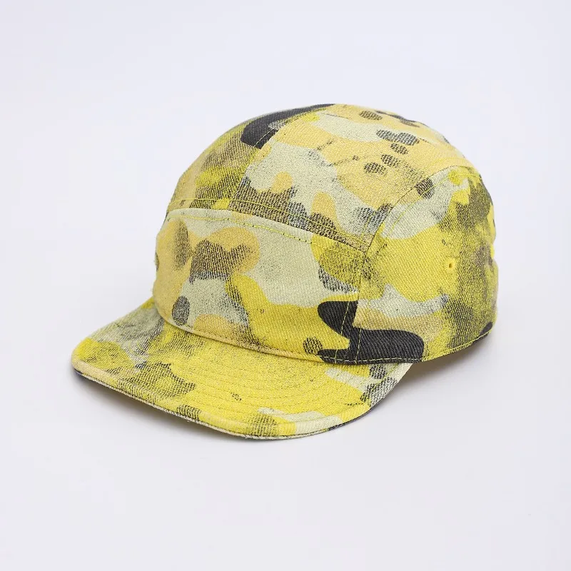 شعار مخصص التمويه شقة حافة الهيب هوب قبعة الرجال والنساء الربيع والخريف في الهواء الطلق ظلة خمسة لوحة قصيرة حافة قبعة بيسبول #3