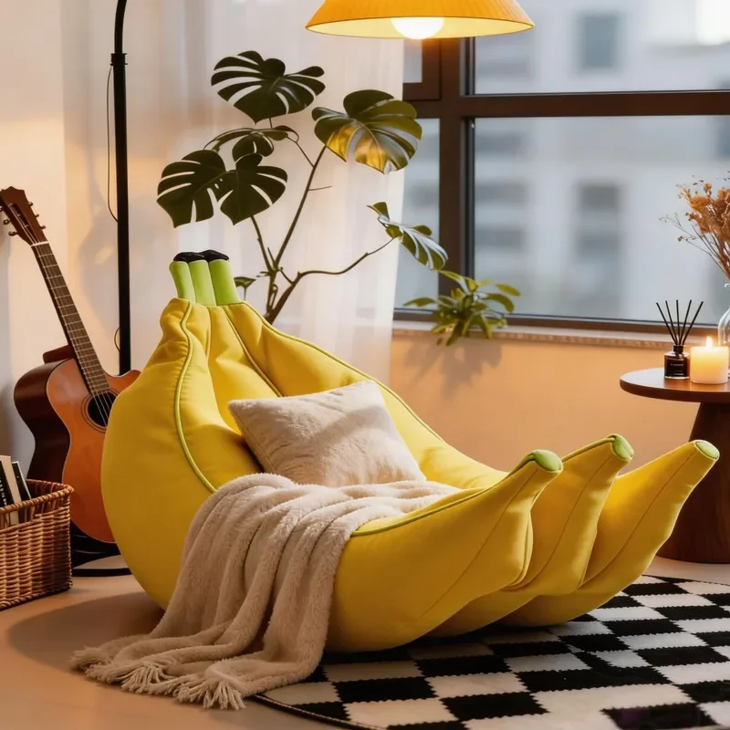 for Children Fun Shape Single Lazy Sofa Multi Area Whole House Suitable for Tatami Structure Lying and Sitting Dual Purpose