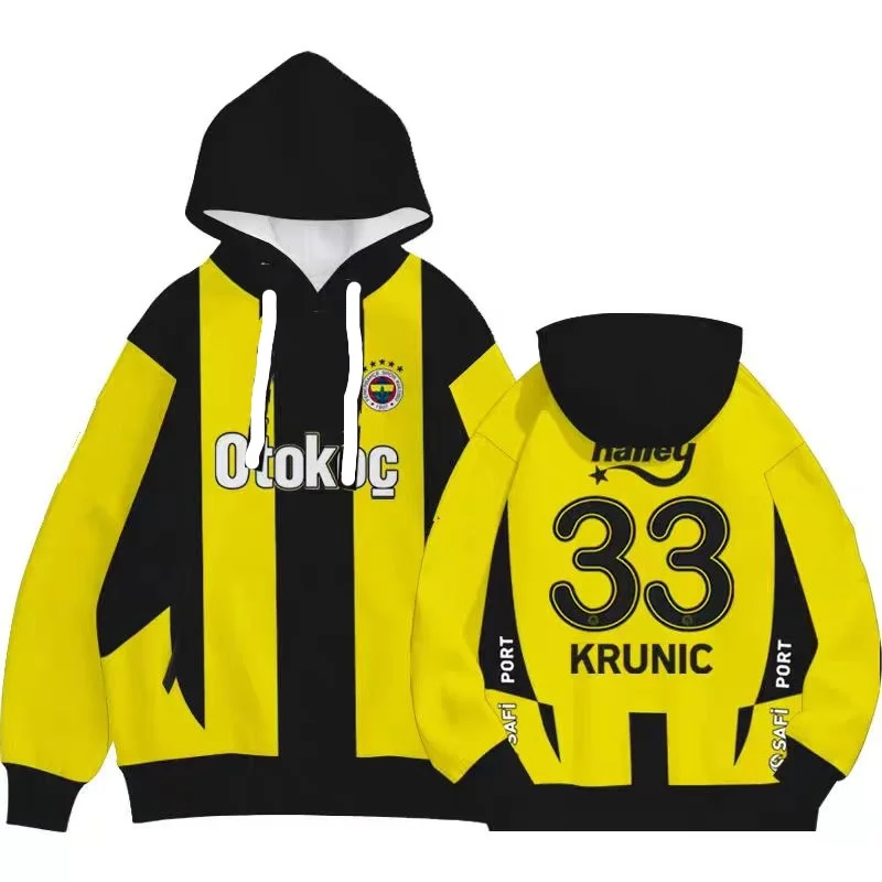 Latest Popular Casual 2425 Local Super Fenerbahce Team Zheko Hooded Hooded Sweatshirt Parent-child Outfit Sports Hoodie