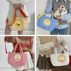 Genuine Edition Miffy Quilted New Cartoon Lovely Kawaii Portable Single Shoulder Crossbody  Package Female Girl Autumn Winter