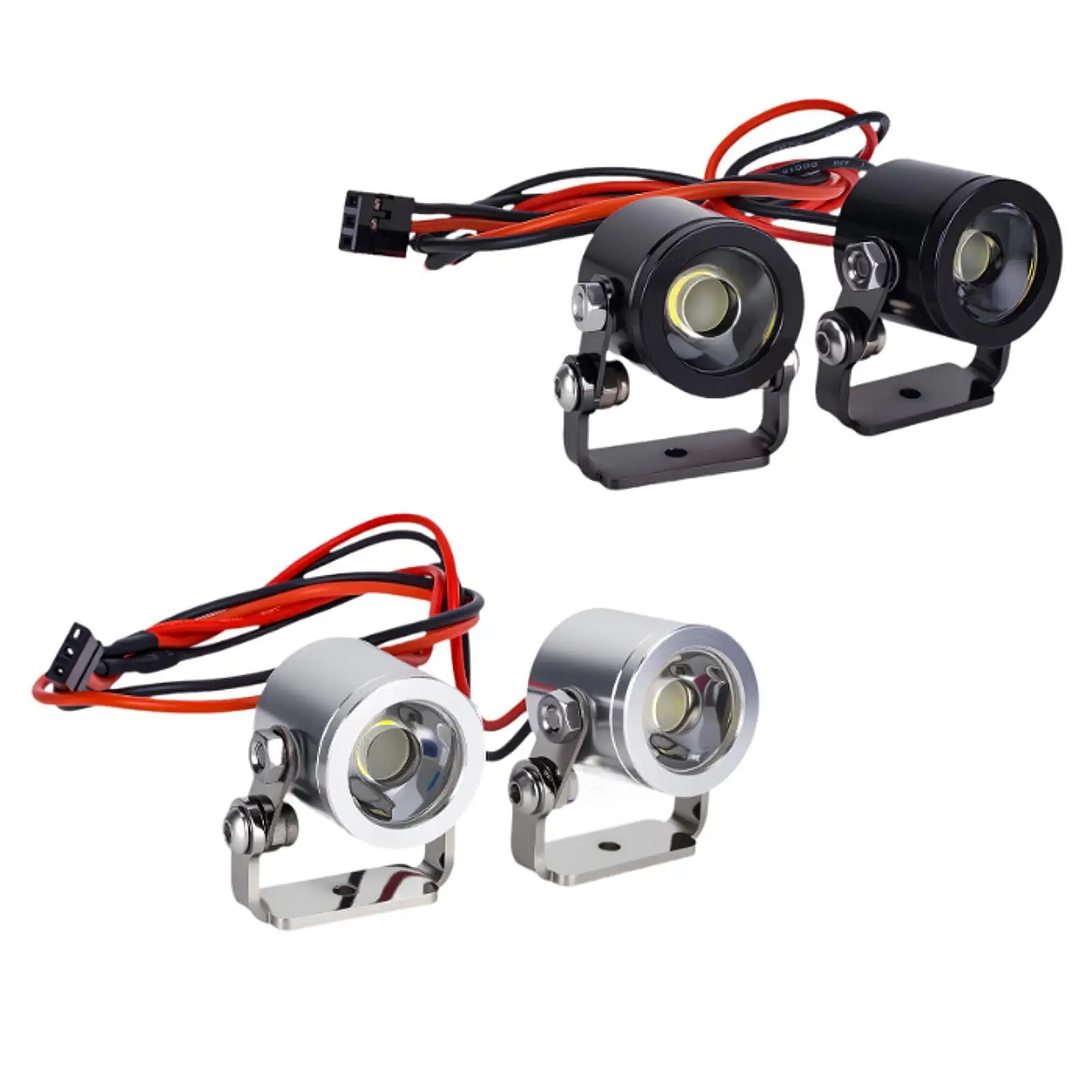 

2x RC Car LED Lights Kit Simple Installation Upgrade LED Spotlights Headlight with Stand for TRX4 Defender Car Crawler Model DIY