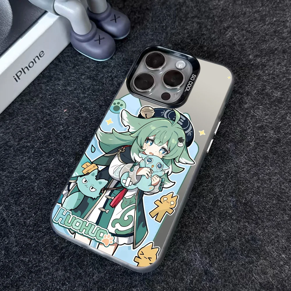 Honkai Star Rail Huohuo Phone Case IMD Color Silver Shell For IPhone 16 15 14 13 12 Pro Max Plus