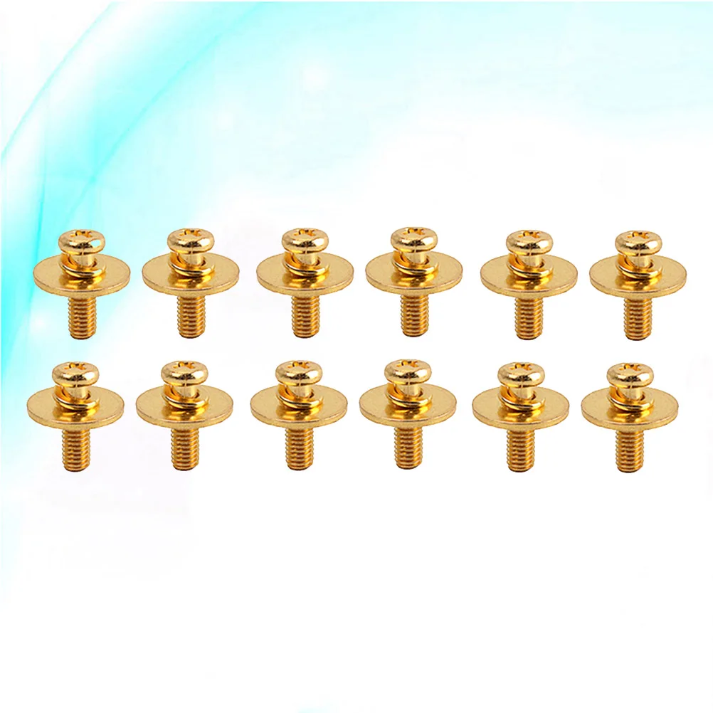 

10pcs Replacement Drum Lug Mounting Screws With Washers Durable Metal Fasteners Drum Parts Lightweight Wc24 Golden