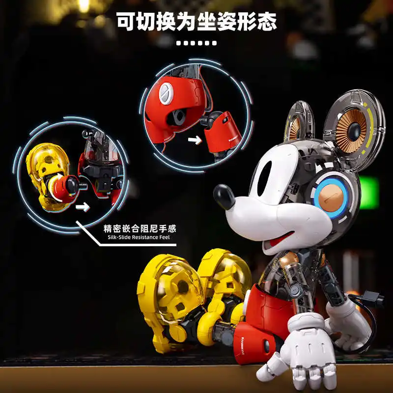 Figura de acción de modelo de ensamblaje de armadura Cyber Mickey de Disney, decoración de escritorio de moda, adorno de juego de Anime de dibujos animados, regalo de vacaciones