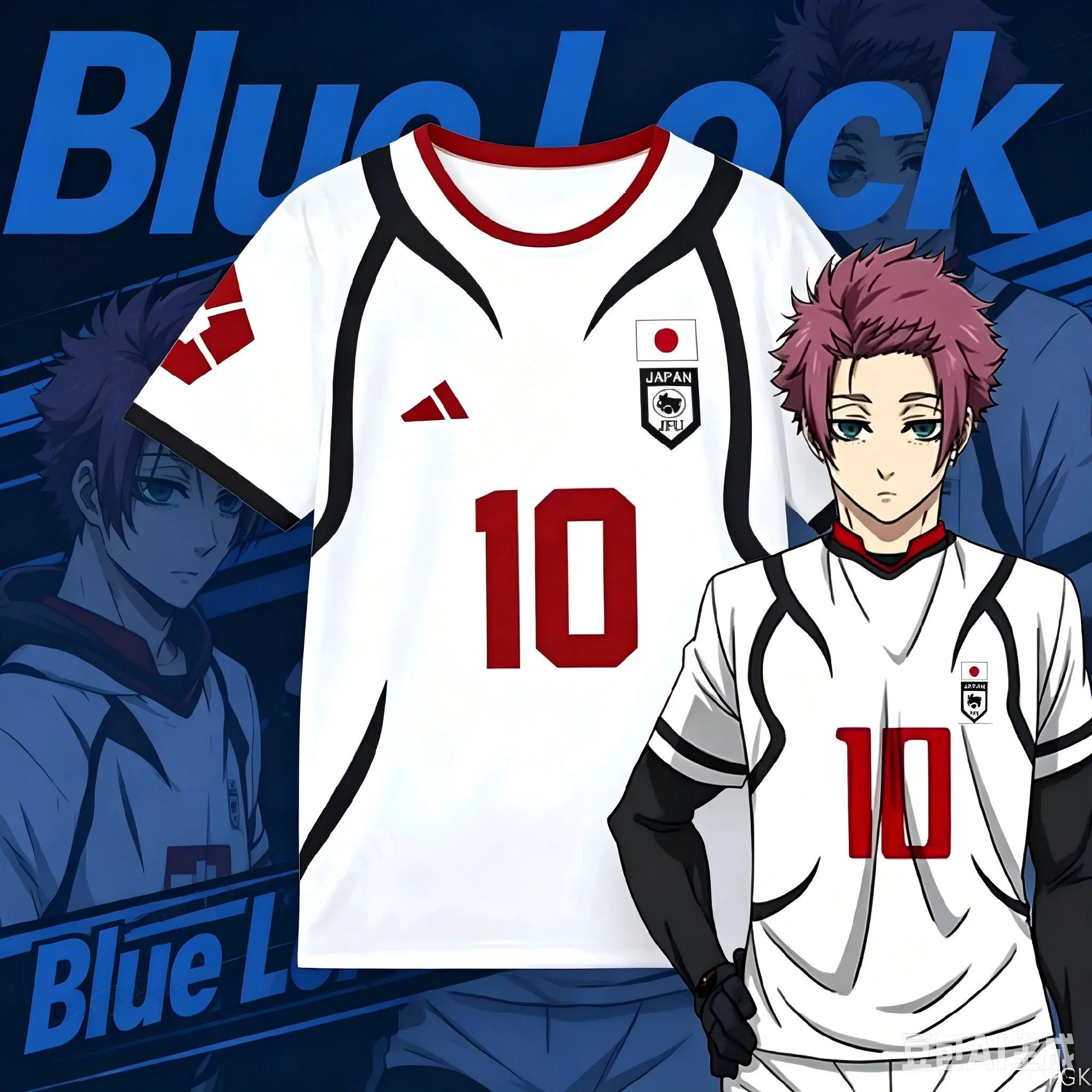 Camiseta Masculina Anime Blue Lock Sae Itoshi com Estampa 3D para Cosplay, Respirável, Moda Masculina e Feminina, Oversized, Manga Curta