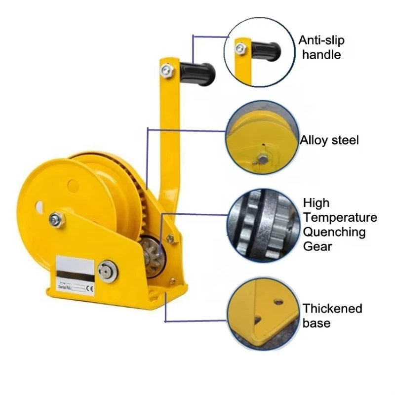 Manual lifting hand broken winch boat trailer lever hand winch
