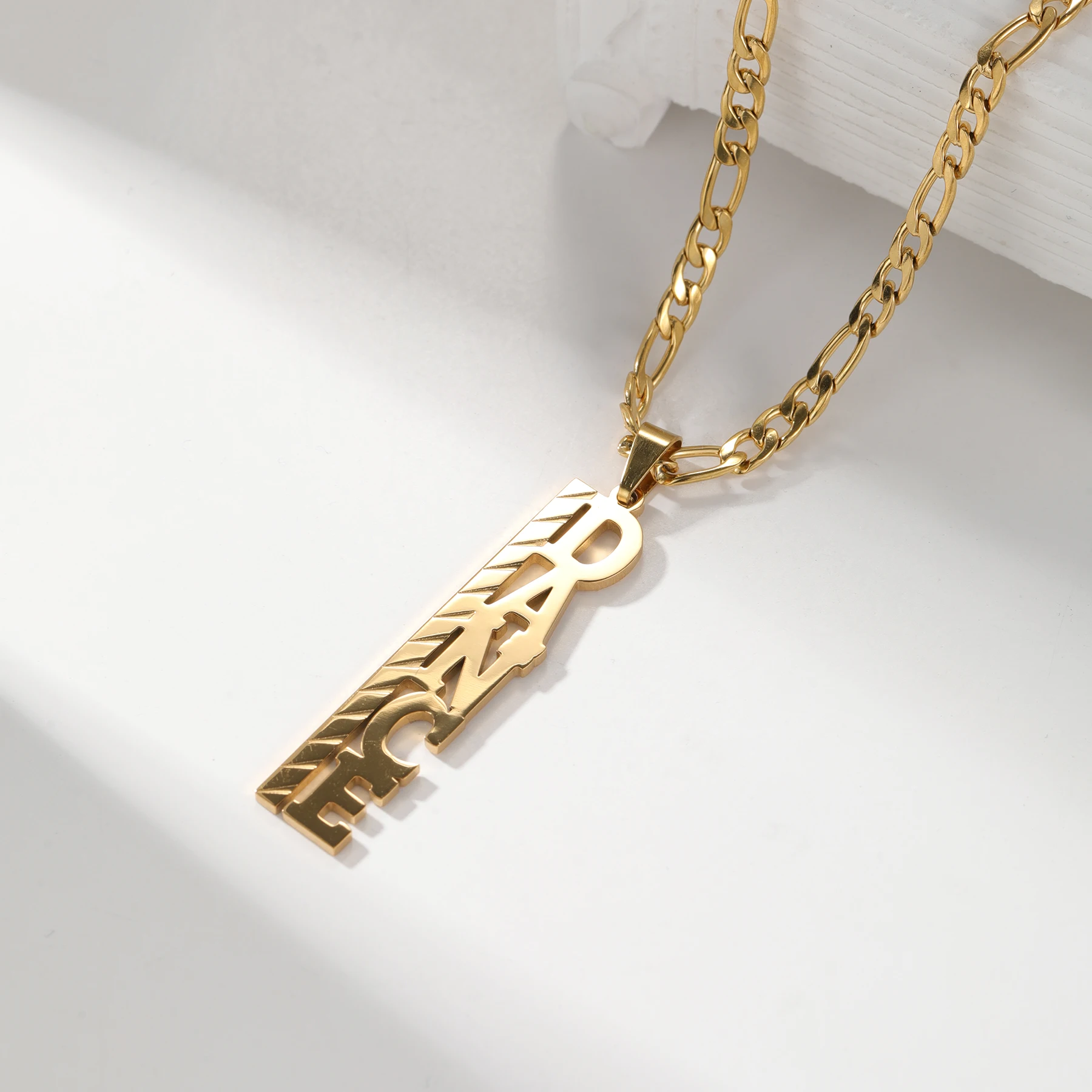 

Ожерелье с подвеской в виде вертикального имени на заказ, персонализированные украшения со стильным диагональным текстовым дизайном, уникальные модные ожерелья на Рождество