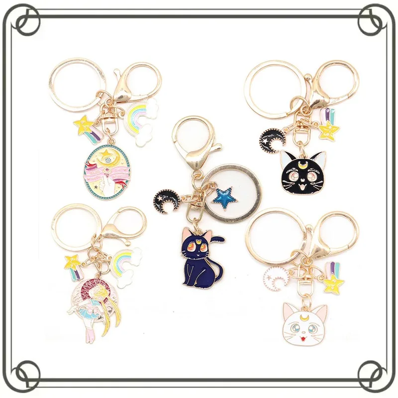 

Sailor Moon Kawaii Cat Key Chain Bag Decoration Pendant Children's Day Gifts Keepsake Brinquedos
