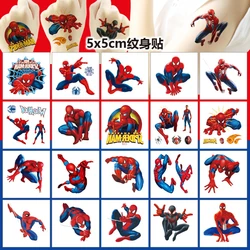 20pcs Marvel Superhero Spider-Man Tattoos Stickers Cool Fake Temporary Tattoo For Kids Cartoon Body Art Boys Girls Birthday Gift