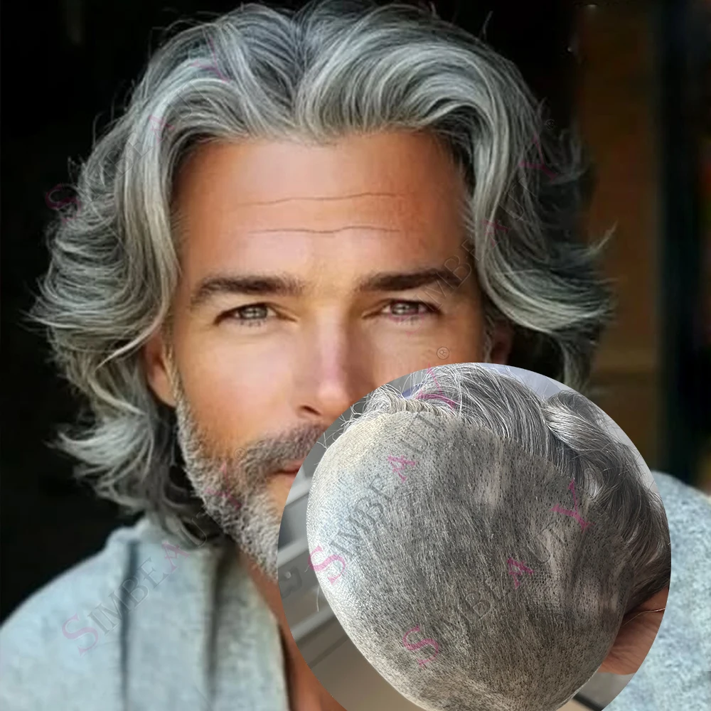 

Мужской парик-накладка 30 мм Wave, цвет 1b80, из натуральных человеческих волос, с силиконовой основой, естественная линия роста волос, для пожилых мужчин, суперпрочный, с полиуретановой основой, капиллярный протез