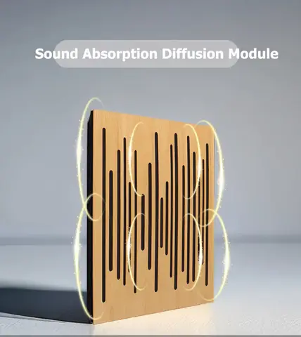 Perforated Wood Sound-Absorbing Diffuser Board,Size 60x60x7cm,Reduces Echo for HIFI Recording Music Studio Russia/Japan Client