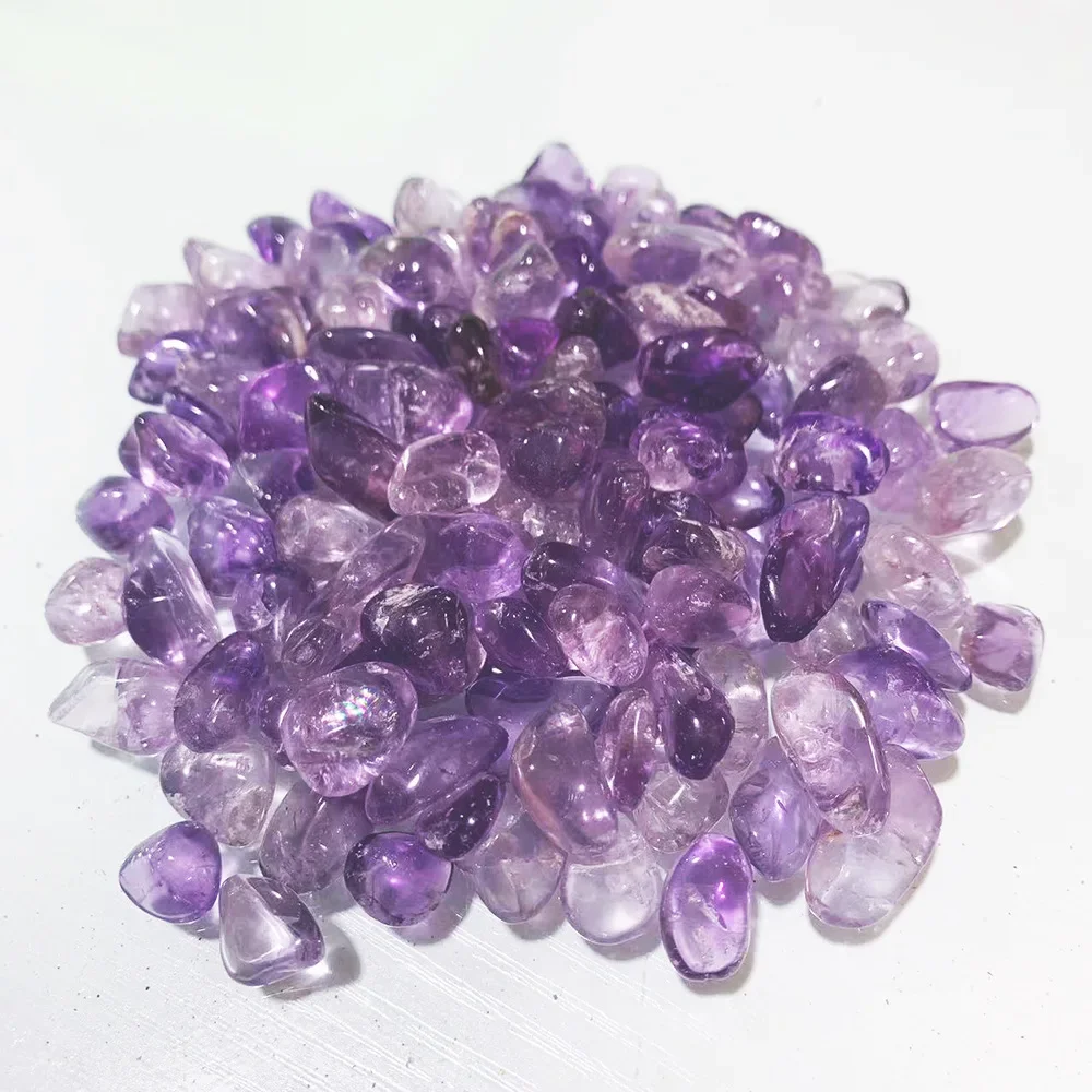 Natural Brazil Amethyst Reiki Healing Crystal Chips Gemstones Tumbled Crushed Stones Specimens DIY Fish Tank Garden Decor
