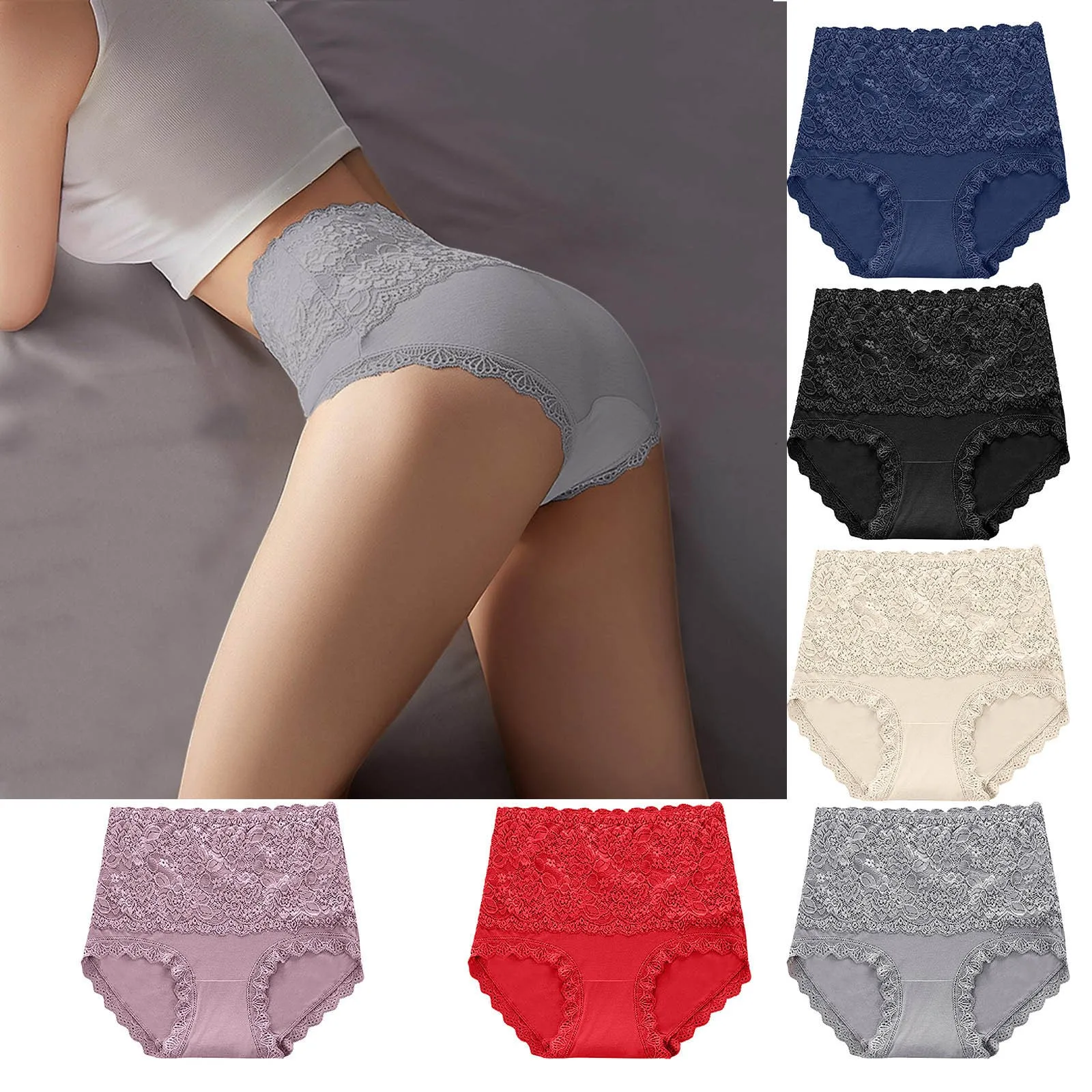 

Womens Sexy Lace Lingerie See-Through Boxer Knickers Plus Size Underwear Panties Breathable Comfort Soft Knickers