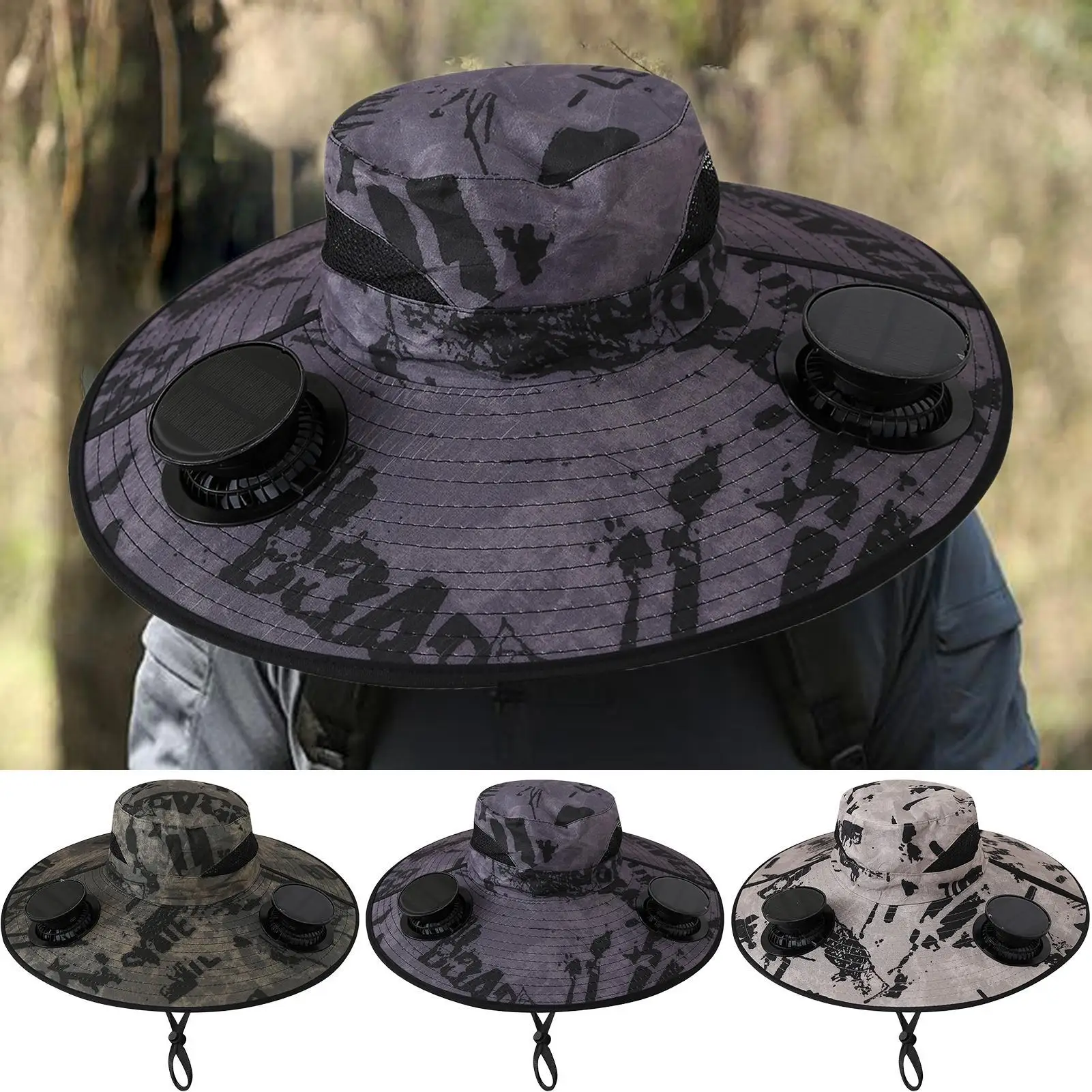 Outdoor Solar Fan Caps Anti UV Sun Outdoor Fishing Caps Solar USB Charging Port Fishing Caps Outdoor Sun Hat Multi-purpose