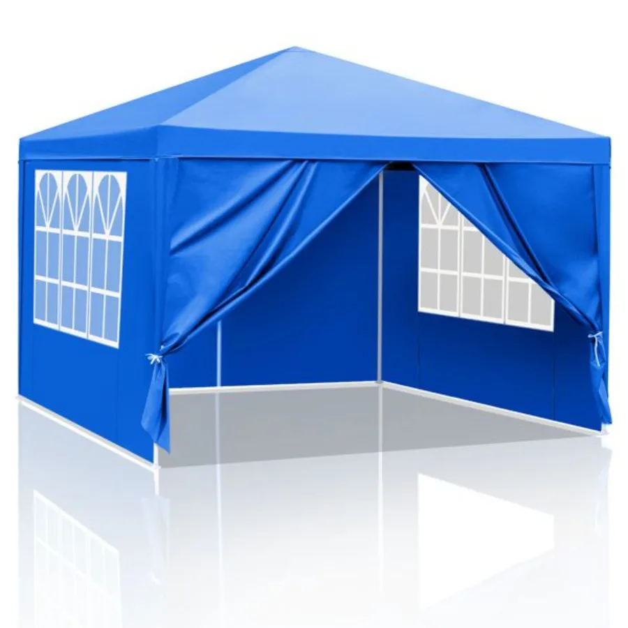 

10'x10' Gazebo Waterproof Outdoor Canopy Patio Tent Party Tent for Wedding BBQ Cater Blue