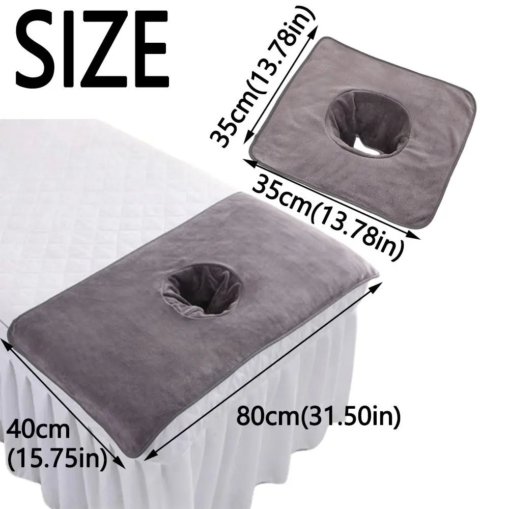 Picture 7: Thickened Massage Face Towel Breathable Comfortable SPA Massage Towel Solid Color Soft Headrest Pads Personal Care