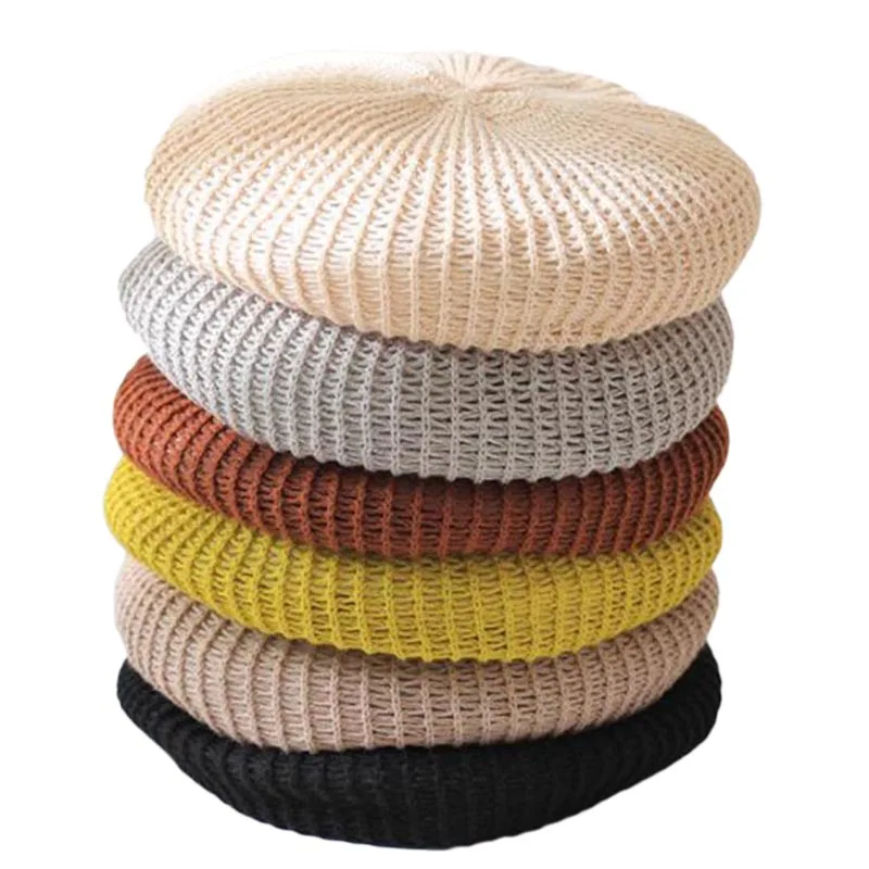 MAXSITI U Summer Breathable Cotton Linen Hollow Out Berets Caps For Women Girl Temperament Painter Hat Adjustable Accessories