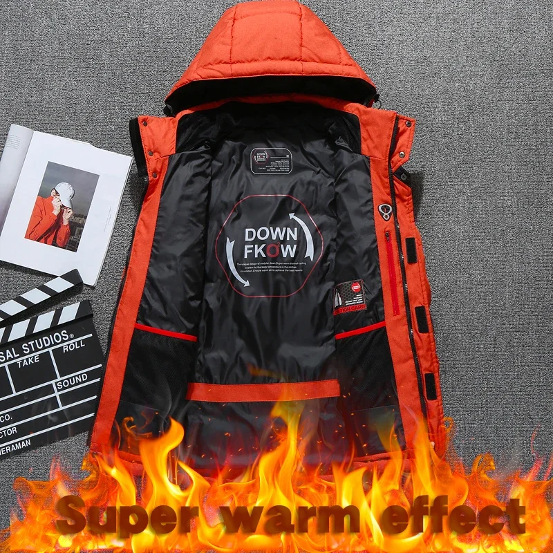 Ski Suit Men Winter Warm Waterproof Sports Snow Down Jackets Outdoor Male Camping Cycling Fishing Ski Equipment Parkas Jacket