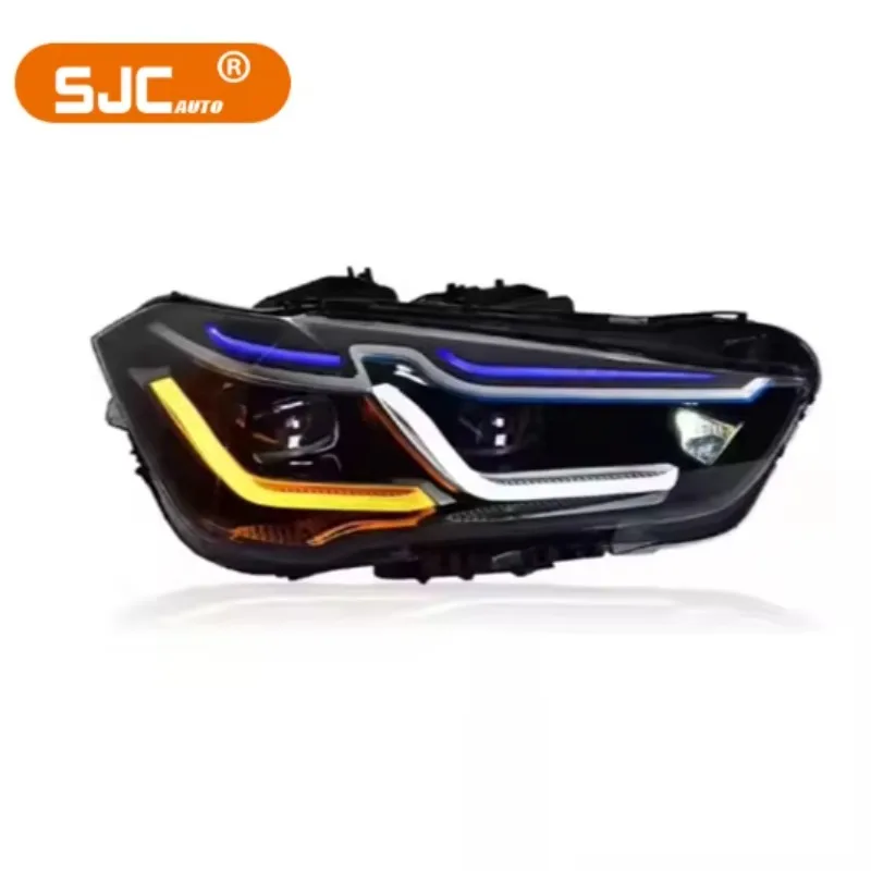 

Фары SJC для X1 F48 2016-2019: Светодиодные линзованные фары дневного света в сборе с указателями поворота, стоп-сигналом и сигналом заднего хода