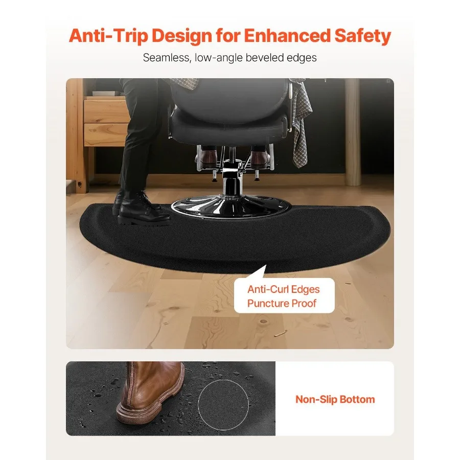 سجادة صالون لمصفف الشعر 3 × 5 أقدام سجادة كرسي صالون نصف دائرية 1 2 سميكة #6