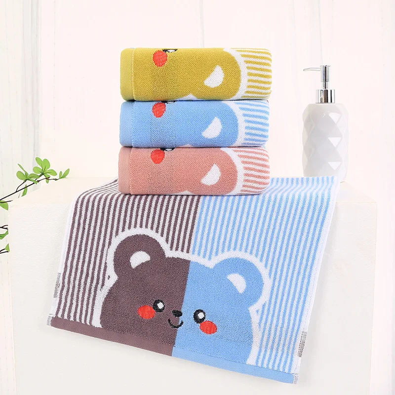 Cartoon-Print Cotton Towel — Soft, Comfortable, Highly Absorbent Facial Towel for Men and Women; Lint-Free & Gentle on Skin