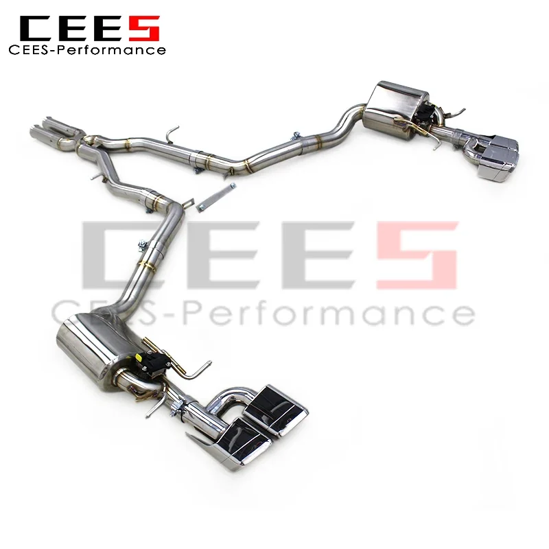 CEES  Car Accessories Valvetronic Exhaust Pipes for Mercedes-Benz CLS63 AMG 5.5T SS304 Exhaust Exhauster Dedicated Square Tip