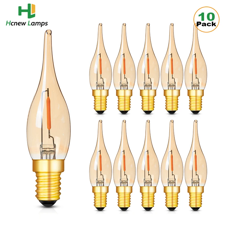 

E12 E14 LED Light Bulb Candle Retro Vintage Filament Lamp 0.5W Candle Lamp C22TG Candelabra Chandelier Salt Lamp Led Night Light