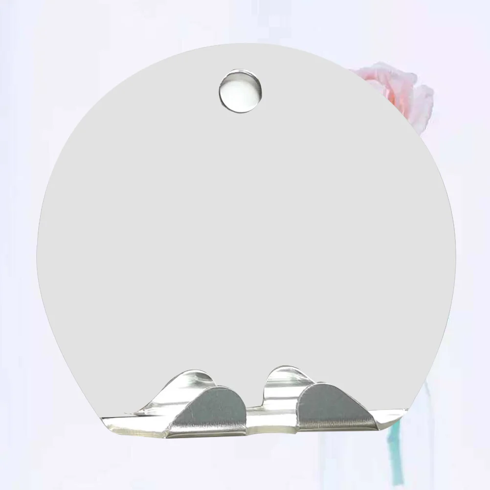 مرآة حمام مستديرة فضية خالية من الضباب، غير قابلة للكسر، محمولة للسفر، مرآة مكياج للحلاقة، مضادة للضباب للاستخدام في الحمام #4