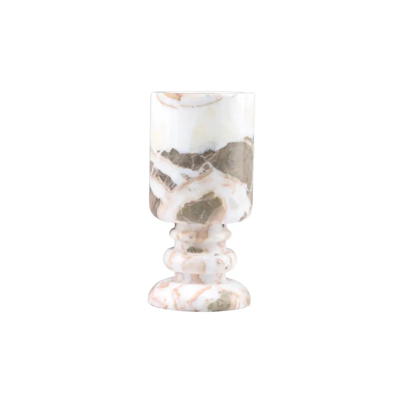 

Natural marble tall vase, artistic flower arrangement ornament