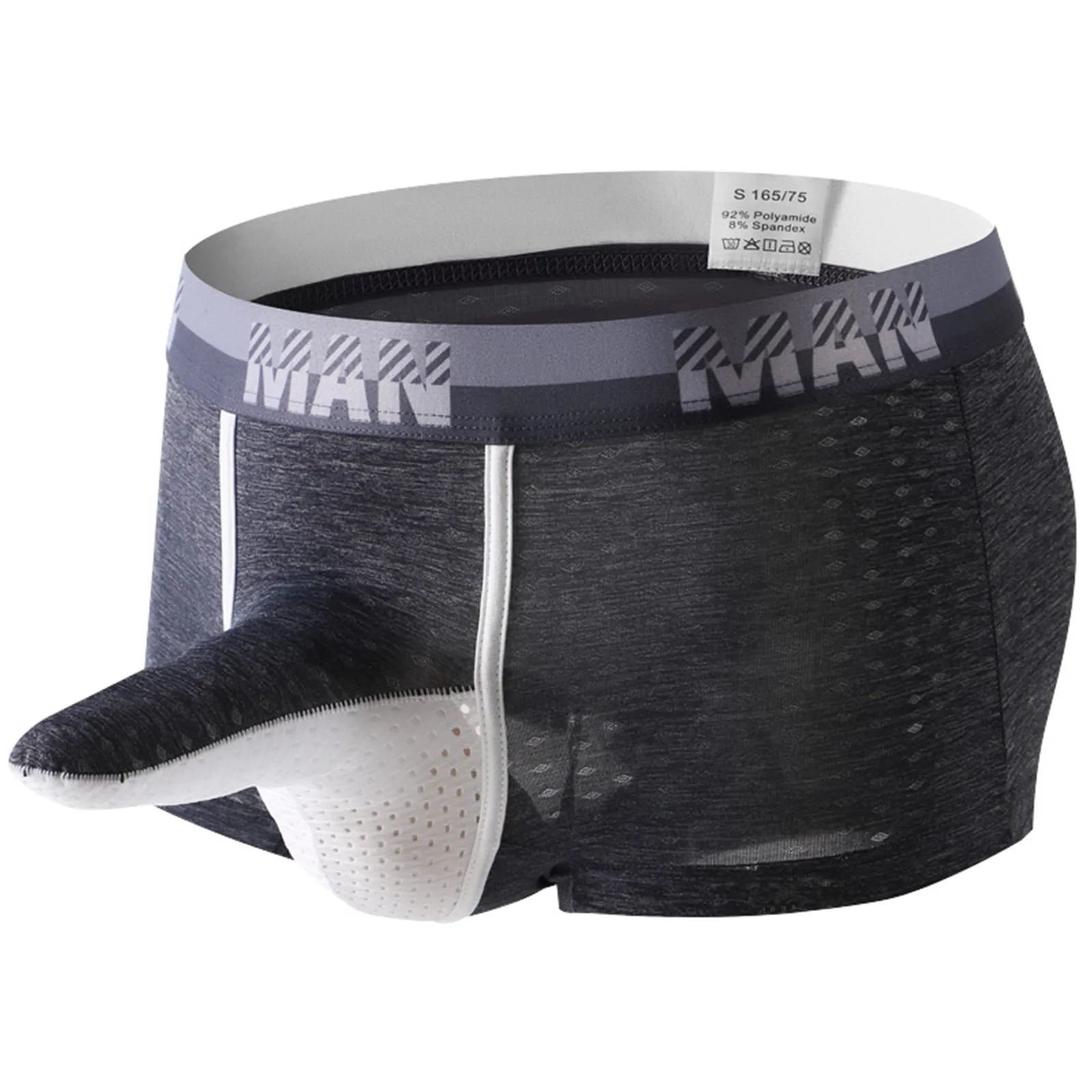 

Короткое нижнее белье, мужское повседневное однотонное сетчатое дышащее нижнее белье со слоном, брюки, трусики, мужское компрессионное термобелье