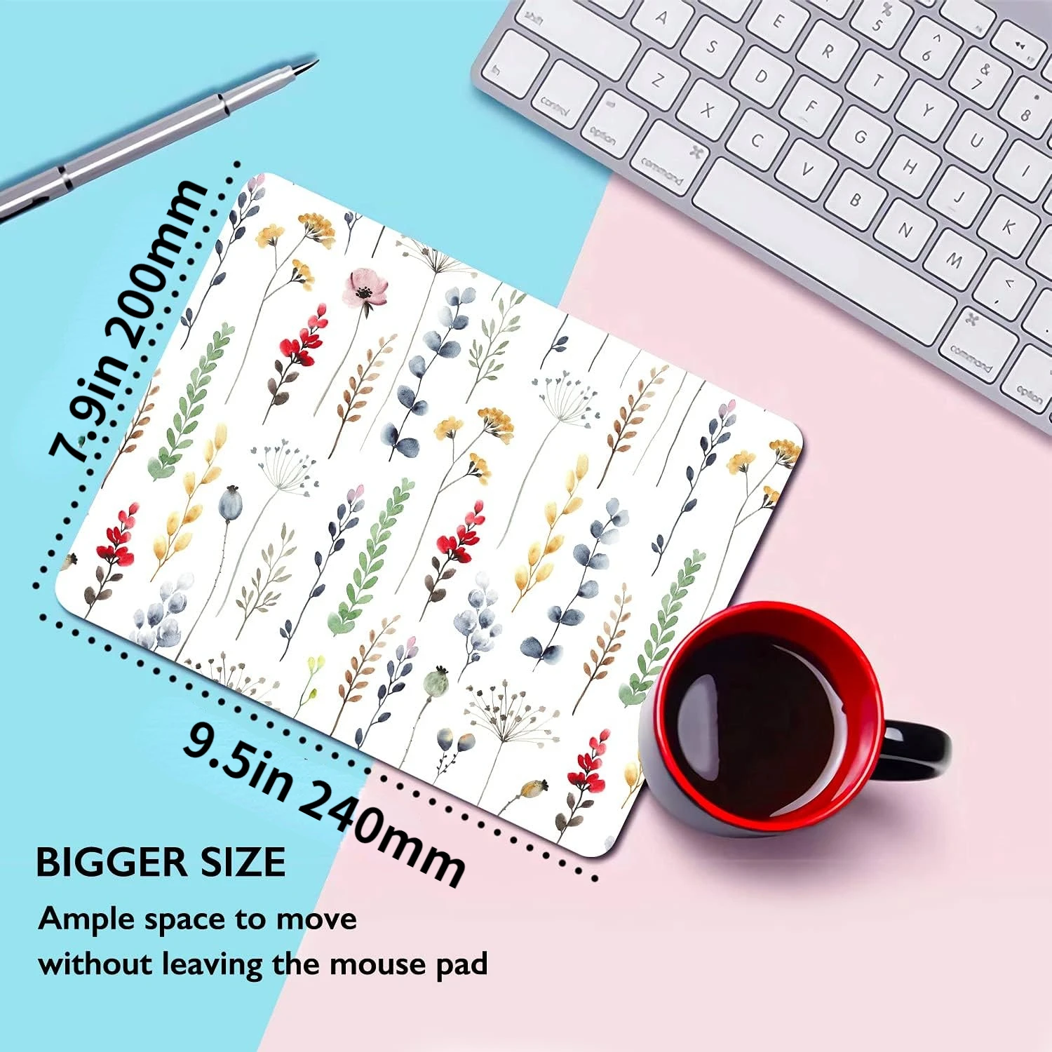 Roślina Kwiat Kwiat Podkładka pod mysz Akwarela Premium-Textured Mousepads Design Podkładka pod mysz Antypoślizgowa gumowa podstawa Podkładki pod mysz komputerową