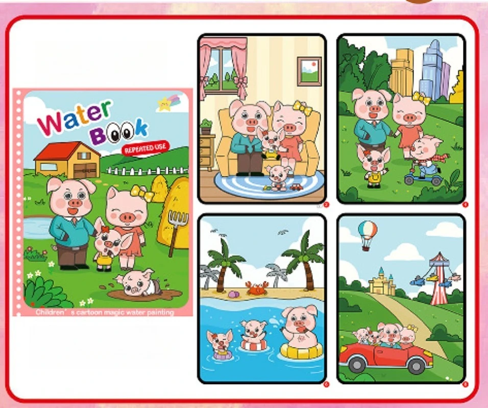 Livre de peinture à l'eau pour enfants, puzzle magique, graffiti à plusieurs reprises, livre de peinture fait à la main, coloriage de la maternelle peut être réutilisé