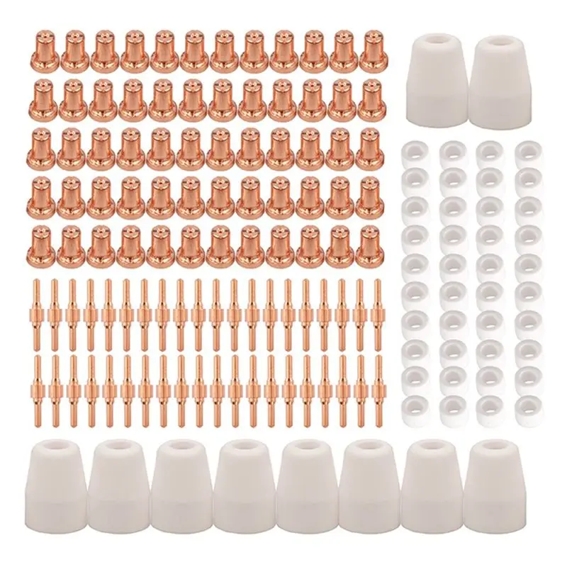 Happy New- 150Pcs Air Plasma Cutting Nozzle Extended Electrode Consumables Fit For CUT-40 CUT-50D CT-312
