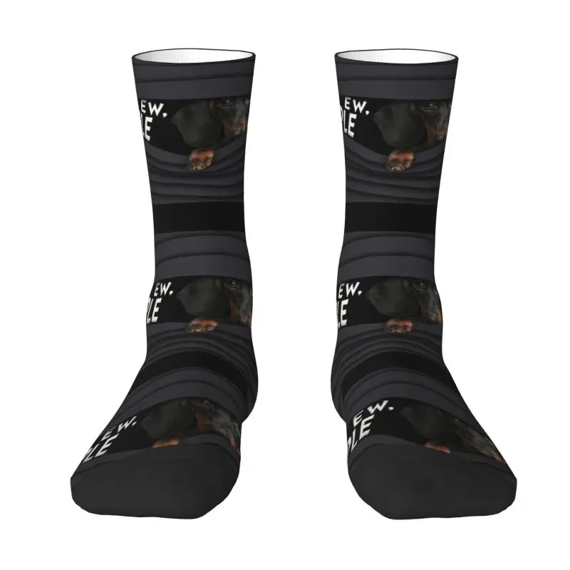 

Funny Dachshund Dress Socks Men's Women's Warm Funny Novelty Wiener Badger Dog Crew Socks