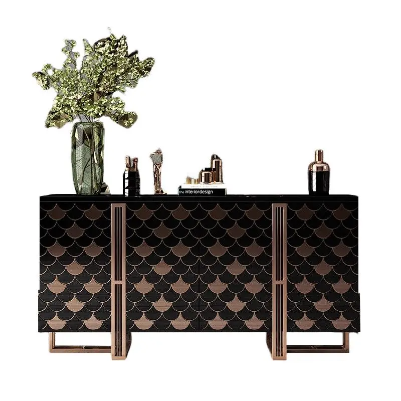 

Italian light luxury solid wood dining side cabinet, high-end villa living room locker, home shoe cabinet