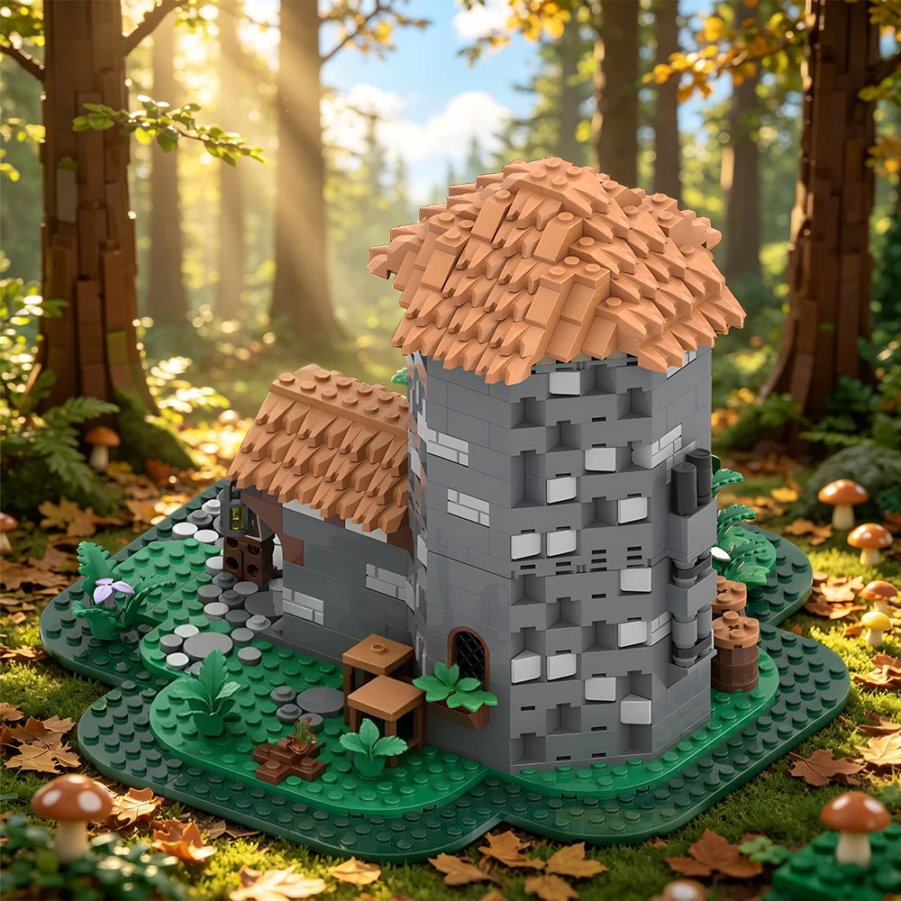 

Gobricks MOC Pigeon Keeper's House Building Blocks Model Medieval Pigeon Keeper's House Architecture Bricks Toys Kids DIY Gifts