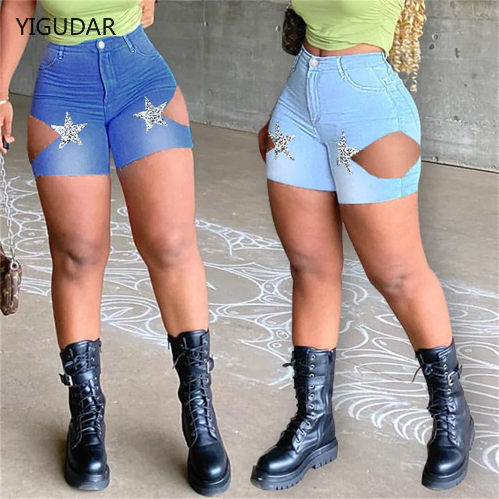 

New Sexy Women jeans shorts Ladies Denim Skinny Shorts High Waist Stretch Bodycon Jeans Slim denim Shorts Stretch Short Jeans